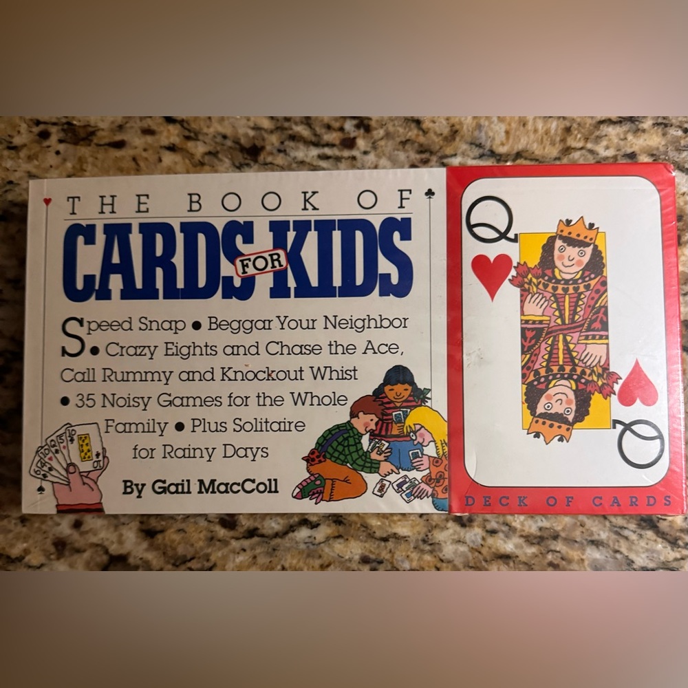 Vintage 1992 The Book of Cards for Kids by Gail MacColl Game Trade Paperback NEW